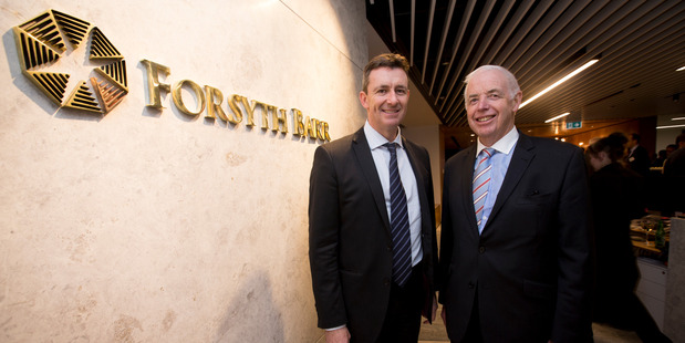 Forsyth Barr chief executive Neil Paviour-Smith (left) with chairman Sir Eion Edgar. Photo / Dean Purcell