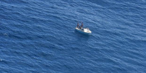 New Zealand Defence Force Orion finds the missing Kiribati fishermen. Photo / Defence Force