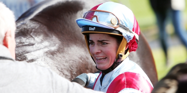 Alysha Collett was the winning jockey on Amporo in race 2 at yesterday's Whangarei Racing Club event at Ruakaka.