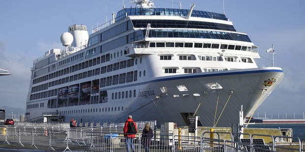 BON VOYAGE: Tauranga's last cruise ship of the season Insignia was in port yesterday, after 74 ships berthed in Tauranga during the 2015/16 season bringing 158,278 passengers to explore the Bay .PHOTO/GEORGE NOVAK