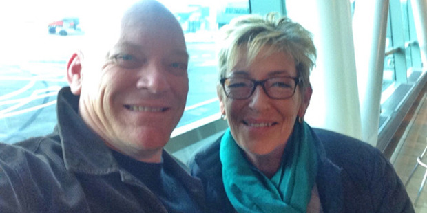 Blenheim couple Bob and Carol-Ann Herbert were on board a hair-raising flight into Wellington during yesterday's storm. Photo / supplied