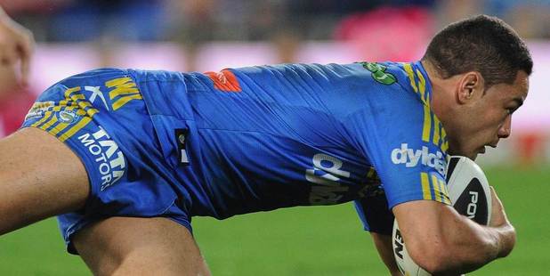 Jarryd Hayne scores for the Eels. Photo / Getty