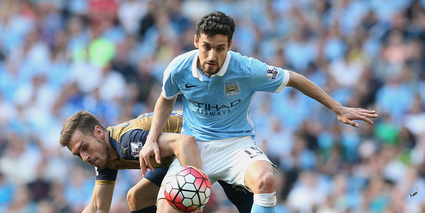 Jesus Navas has now gone two seasons and 76 shots without a Premier League goal. Photo / AP