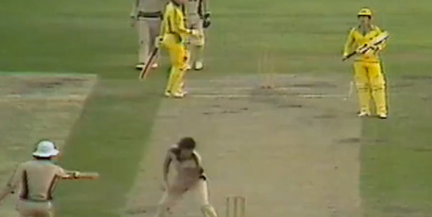 New Zealand attempt a run out after the ball was fielded and thrown in by a fan. Photo / Facebook - cricket.com.au