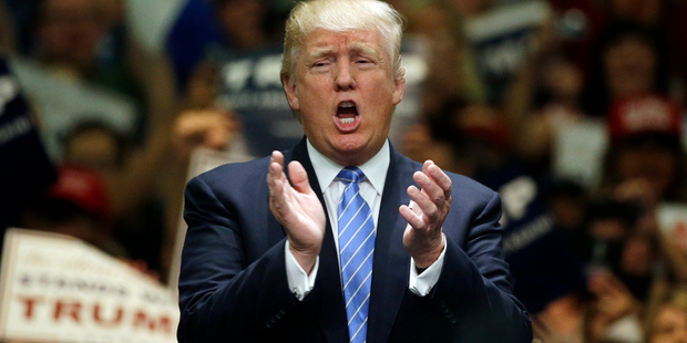 Donald Trump during a rally at Anaheim. Photo / AP