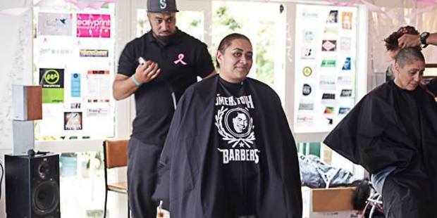 Tania Whanau shaved her head alongside nine of her friends to raise funds for her battle against breast cancer. PHOTO/Supplied.