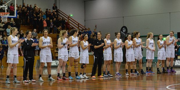 The Tall Ferns and Japan before a game in 2015. Photo / Getty Images