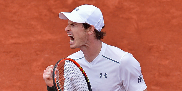 Andy Murray reacts during his match against Mathias Bourgue. Photo / Getty Images