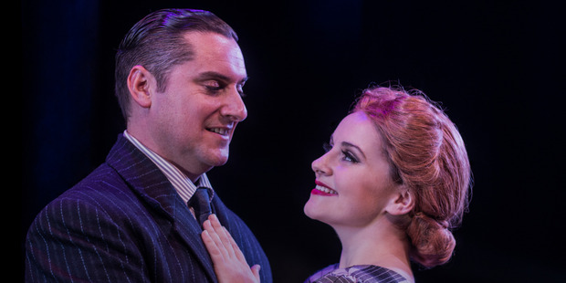 Heather Wilcock in her role as Eva Peron and with Evita co-star Russell Dixon in Hairspray.
