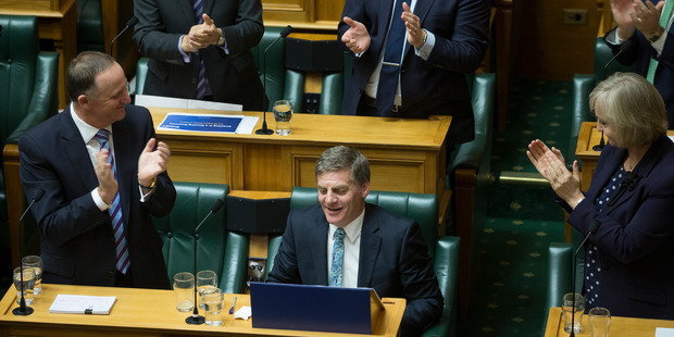 "Budgets are not just an accounting exercise," said Bill English, as he delivered the accounting exercise known as a surplus. Photo / Mark Mitchell