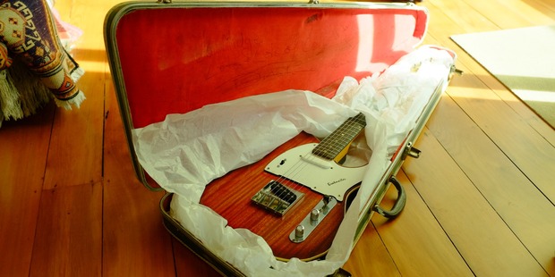 Photo of Midge Marsden's Jansen Beatmaster being packaged up to loan to Auckland Museum for their Volume Exhibition.