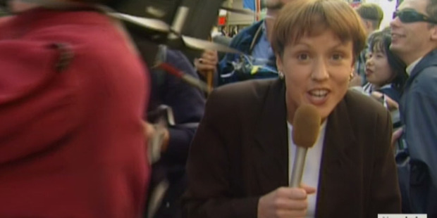 At the end of tonight's Newshub bulletin, a video montage of Barry over the years was played. Photo / MediaWorks