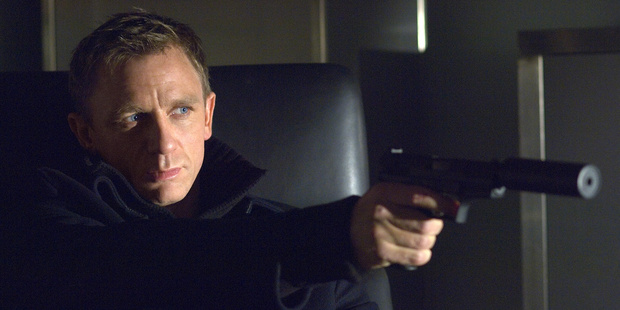 Actor Daniel Craig as James Bond in the most recent James Bond films.