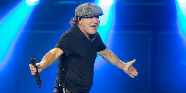 Brian Johnson of ACDC during the ACDC concert at Western Springs 2015. Photo / Brett Phibbs