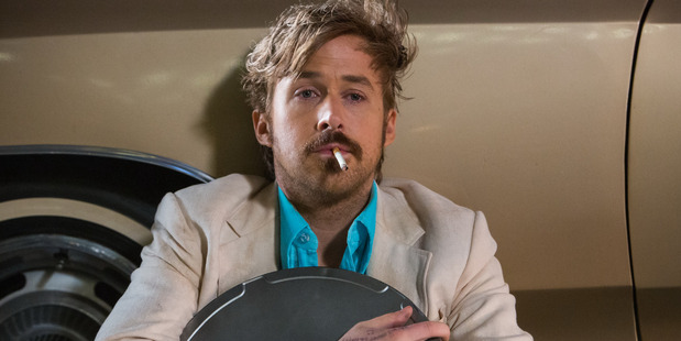 Ryan Gosling after a hard day of "sozzled slapstick" on Nice Guys (Supplied).