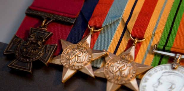 Charles Upham's VC and bar, among the 96 stolen war medals that were returned to the Army Museum. Photo / NZPA / John Cowpland.