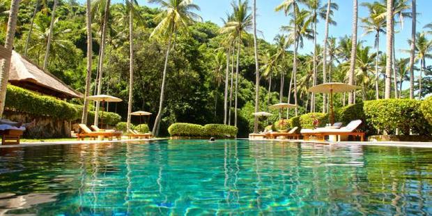 The Olympic sized pool at the Amankila beach club. Photo / Ian Lloyd Neubauer