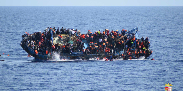 The dramatic series of photos were taken by the Italian Navy. Photo / Marina Militare via AP Photo
