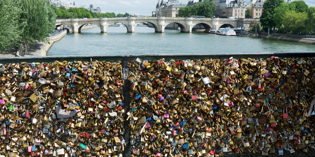 Tourists have attached more than one million lovelocks to the Le Pont Des Arts in Paris. Photo / iStock