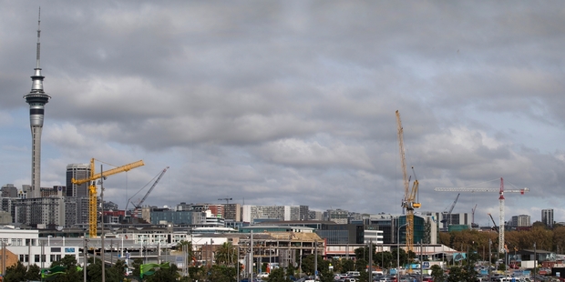 Auckland's crane-filled skyline gives an impression of a booming hive of industry, but productivity is a major problem. Photo / Nick Reed
