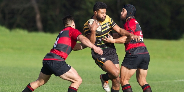 Joe Tupe was a dominant force in Greerton Marist's win over Whakarewarewa on Saturday. Photo / Andrew Warner