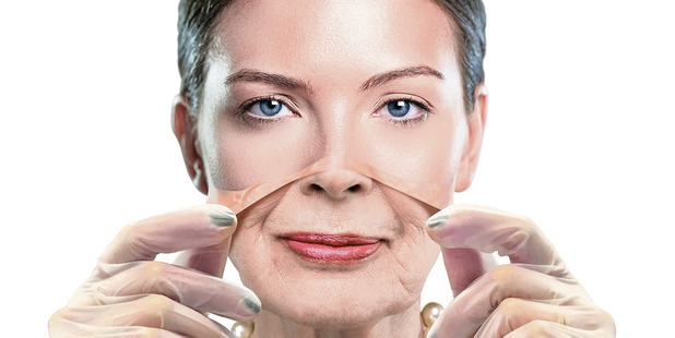 A silicone-based polymer 'second skin' covers eye bags and wrinkles. Photo / Computer generated image
