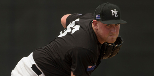 Andrew Marck pitches during the World Baseball Classic Qualifier against Philippines. Photo / Getty Images