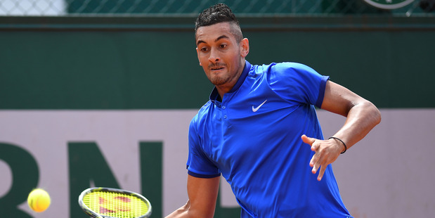 Nick Kyrgios in action at the French Open. Photo / Getty Images