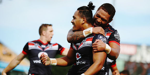 Solomone Kata and Manu Vatuvei are in the Warriors side named to play the Broncos on Saturday. Photo / Getty