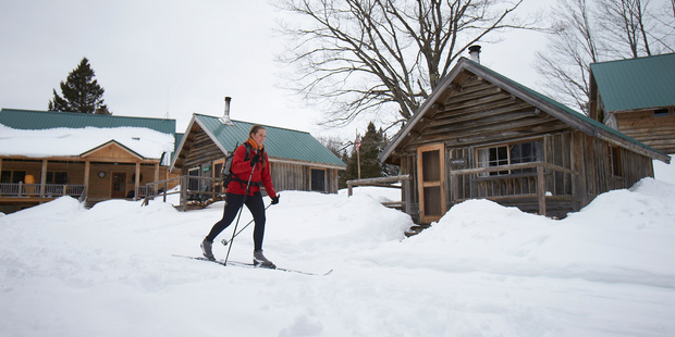The rustic Little Lyford lodges. Photo / Dennis Welch
