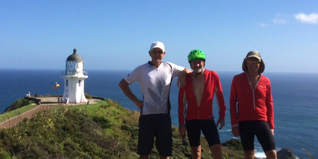 From left, 2016 Tour Aotearoa competitors Dr Phil Shoemack, Nick Roozenburg and Bruce Galloway.