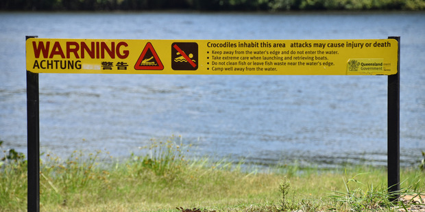 Beware of crocodiles sign at an estuary in the Daintree National Park. Photo / Supplied