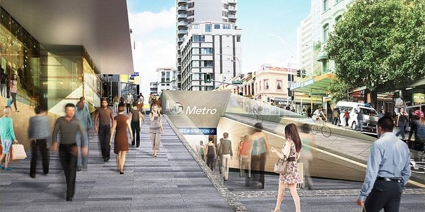 Artist impression of Aotea Station. Photo / AT