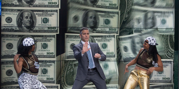George Clooney gets his groove on, briefly, in Money Monster (Supplied)