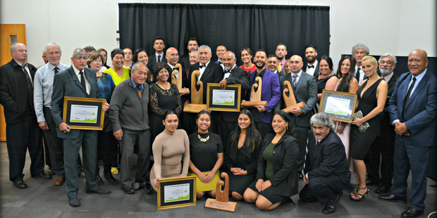 All the winners from Friday's Te Hiringa Tai Tokerau Maori Business Awards ceremony with Minister of Maori Development Te Ururoa Flavell. Photo / C. Horsford Photography