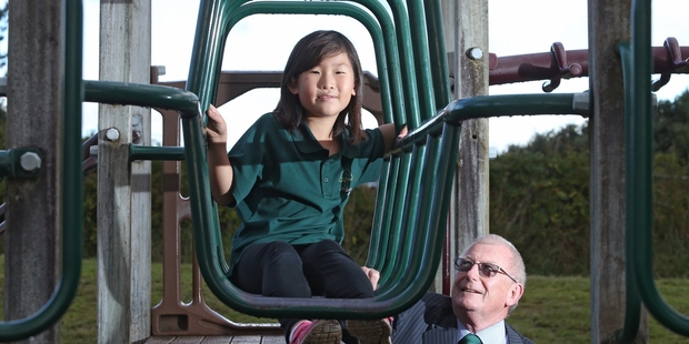 Greenpark School international student Yubin Lee, with principal Graeme Lind. Photo / John Borren