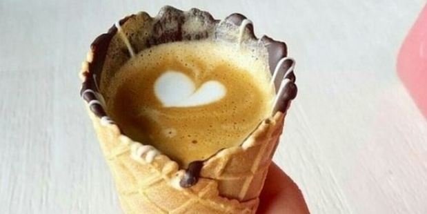 Behold the most Instagrammed coffee in the world - Coffee in a Cone. Photo / tuktukstreetbar Instagram
