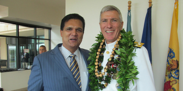 Leonard Glenn Francis with Adm. Samuel Locklear. Photo / The Washington Post