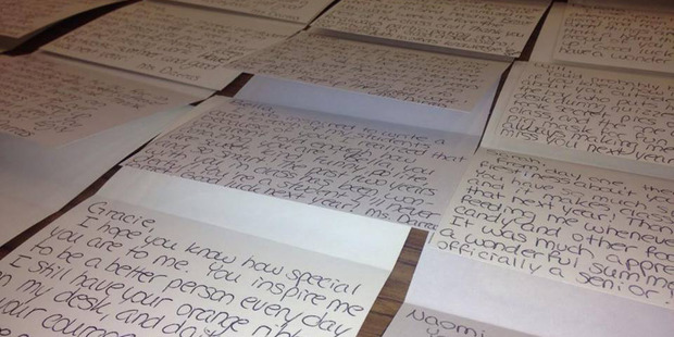 After a teen in her class attempted suicide, Colorado teacher Brittni Darras set out to show her students that they were special by writing each of them a note. Photo / Courtesy of Brittni Darras