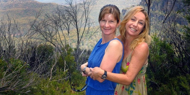 Cindy Waldron with her childhood friend Leeann.