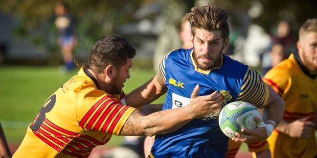 Tauranga Sports first five John Dodd in possession against Te Puke Sports back in May.