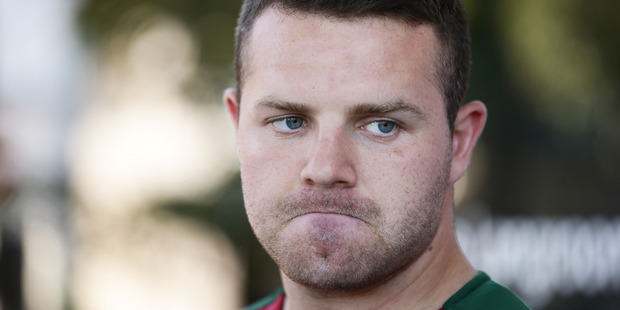 South Sydney's Nathan Brown appeared to stomp on an Titans bench forward Agnatius Paasi's groin. Photo/Getty.
