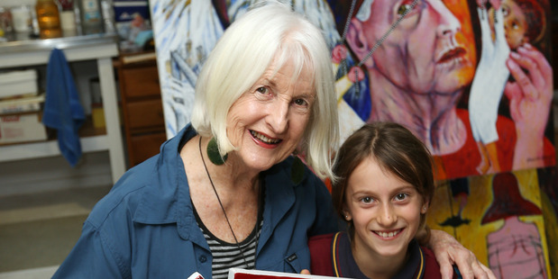 Margaret Lawlor-Bartlett and her grand-daughter Mila Vanderlaan have collaborated for the exhibition. Photo / Doug Sherring
