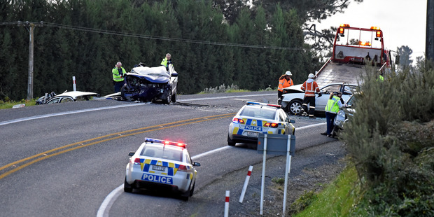 Crash on SH2 in Whakamarama. Photo/George Novak