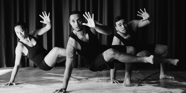 Metusela Toso, Albert Mateni and Riki Nofo'akifolau of Burnt Skin. Photo / David St George