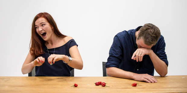 Amelia Wade and Simon Plumb admit defeat. Photo / Michael Craig