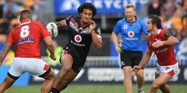 James Gavet in action in the Vodafone Warriors v St George Dragons. Photo / Photosport