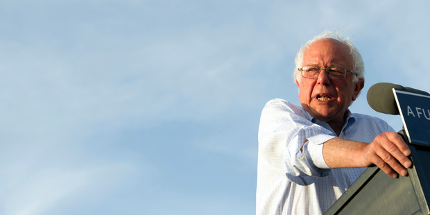 Bernie Sanders speaks at a rally in Washington. Photo / AP