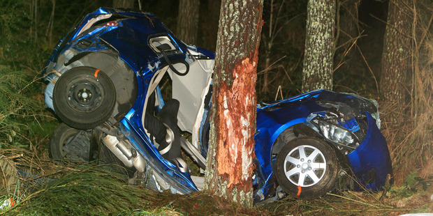Scene of a fatal crash on Dun Road at Kaingaroa Village south of Rotorua. Photo / Ben Fraser