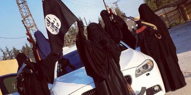 Twitter image of female ISIS supporters. Photo / Supplied